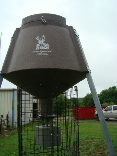 Boss Buck Tough Roto Molded Plastic Deer Feeder 350 Gravity Feed
