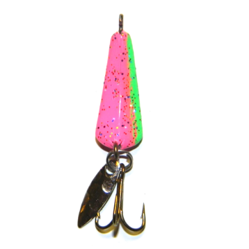 Double X Tackle Pot-o-gold Bass & Trout Spoon Fishing Lure, Hammered  Nickel/Fluorescent Green Outside, 1/4 oz., Fishing Spoons 
