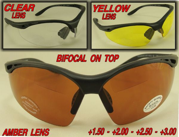 OVERHEAD BI-FOCAL ON TOP Z87 SAFETY LENS GLASSES # SR206-1