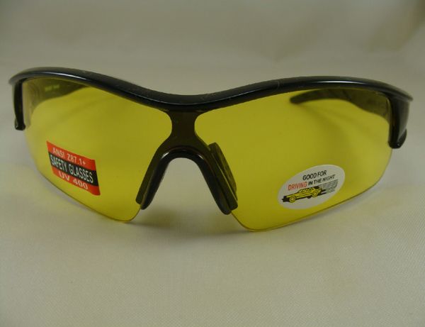 5063ND YELLOW NIGHT DRIVING Z87 SAFETY GLASSES HALF FRAME STYLE