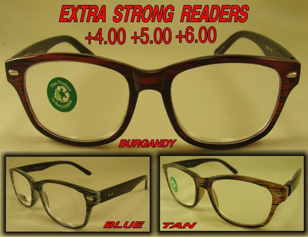 +4.00 +5.00 +6.00 Extra Strong Readers Magnifiers R444