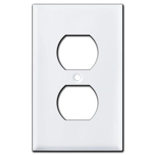 Smooth Gloss White Metal Wall Plate Covers Single Duplex