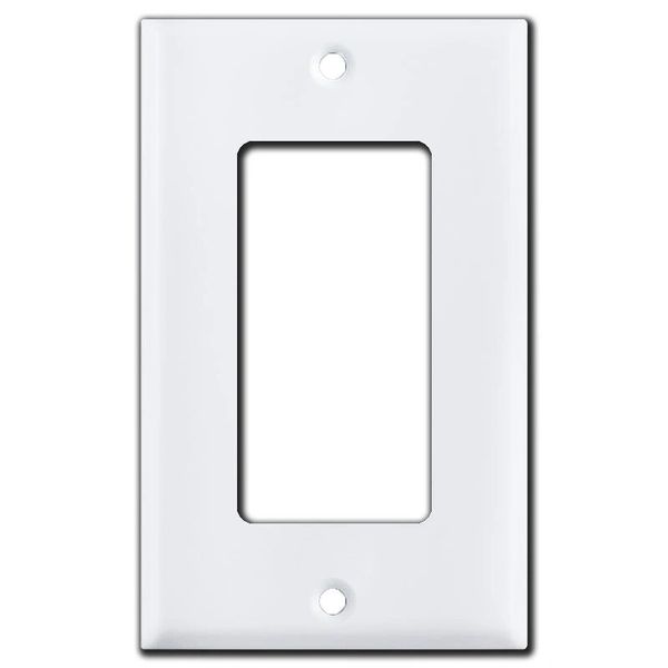 Smooth Gloss White Metal Wall Plate Covers Single Rocker