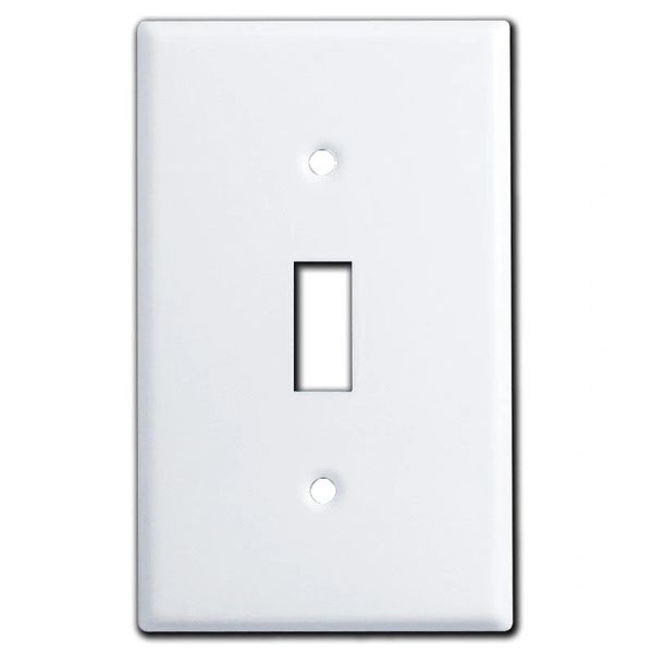 Smooth Gloss White Metal Wall Plate Covers Single Toggle