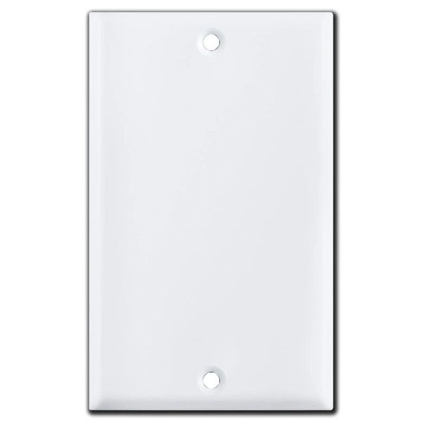 Smooth Gloss White Metal Wall Plate Covers Single Blank