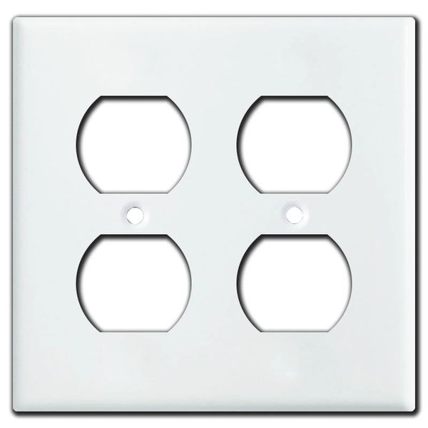 Smooth Gloss White Metal Wall Plate Covers Double Duplex