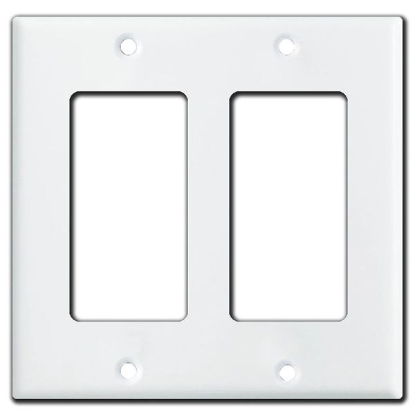 Smooth Gloss White Metal Wall Plate Covers Double Rocker