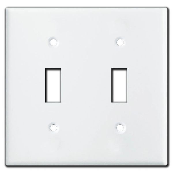 Smooth Gloss White Metal Wall Plate Covers Double Toggle