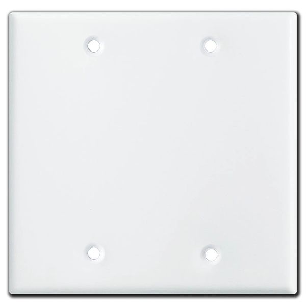 Smooth Gloss White Metal Wall Plate Covers Double Blank