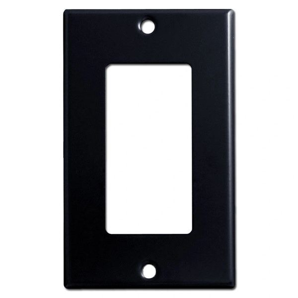 Smooth Gloss Black Metal Wall Plate Covers Single Rocker