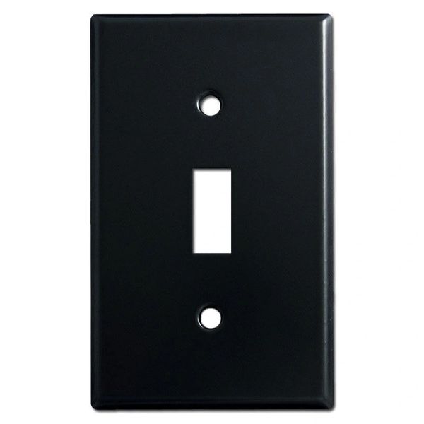 Smooth Gloss Black Metal Wall Plate Covers Single Toggle