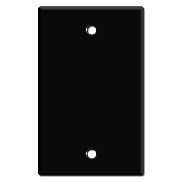 Smooth Gloss Black Metal Wall Plate Covers Single Blank