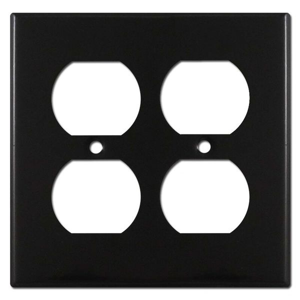 Smooth Gloss Black Metal Wall Plate Covers Double Duplex