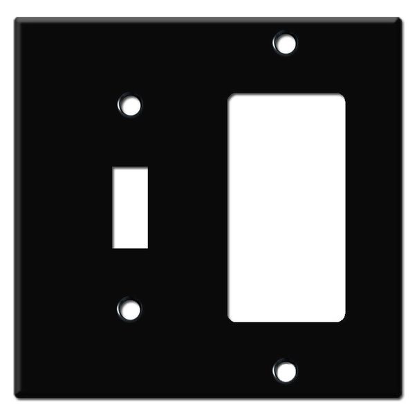 Smooth Gloss Black Metal Wall Plate Covers Toggle/Rocker