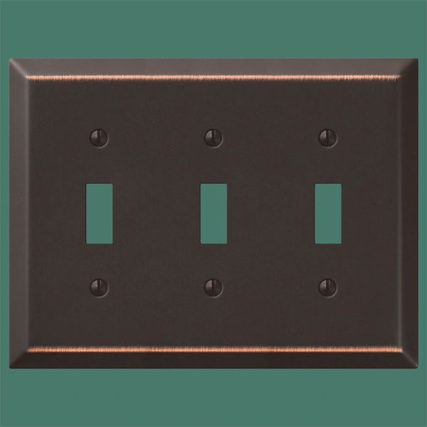 Switch Plate Outlet Cover Wall Rocker Oil Rubbed Bronze Triple Toggle