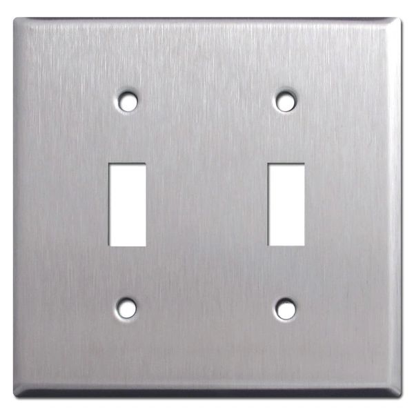 Brushed Satin Nickel Stainless Steel Wall Cover Double Toggle