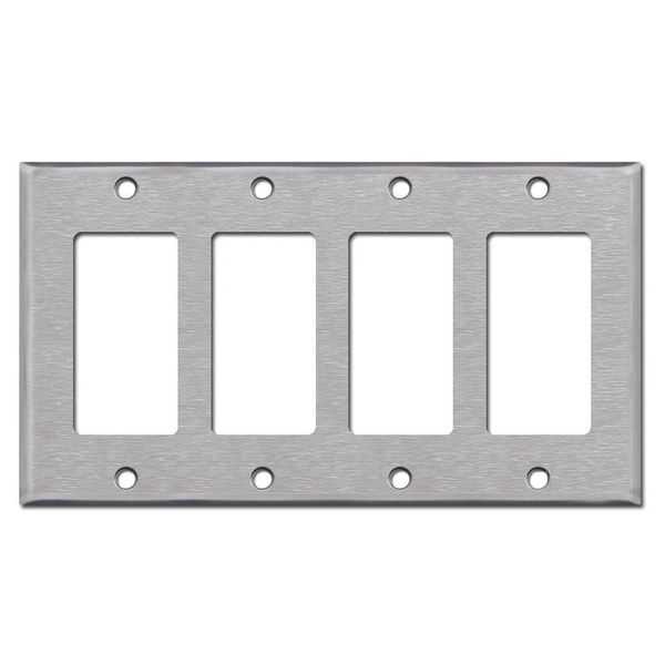 Brushed Satin Nickel Stainless Steel Wall Cover Four Rocker