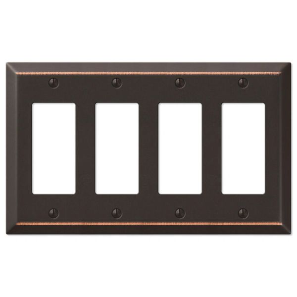 Switch Plate Outlet Cover Wall Rocker Oil Rubbed Bronze Four Rocker
