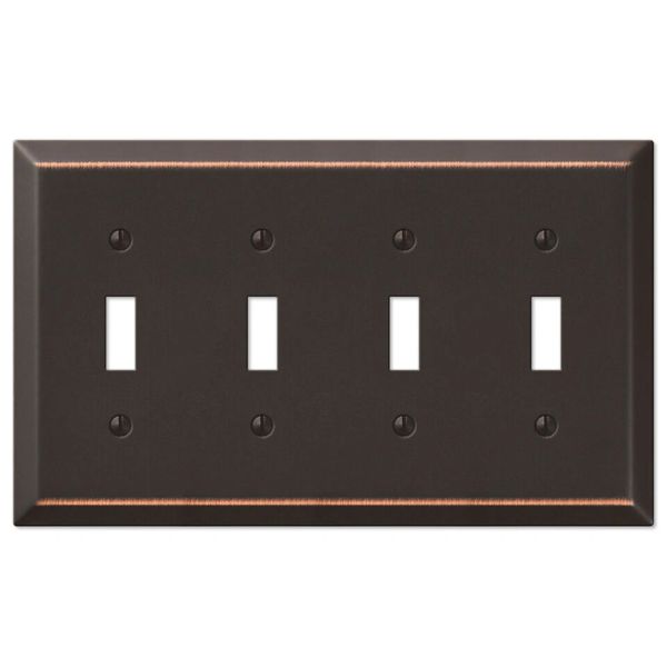 Switch Plate Outlet Cover Wall Rocker Oil Rubbed Bronze Four Toggle