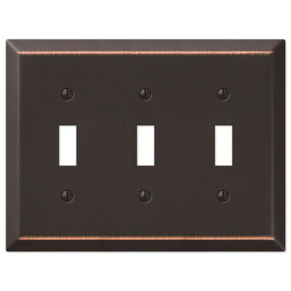 Switch Plate Outlet Cover Wall Rocker Oil Rubbed Bronze Triple Toggle