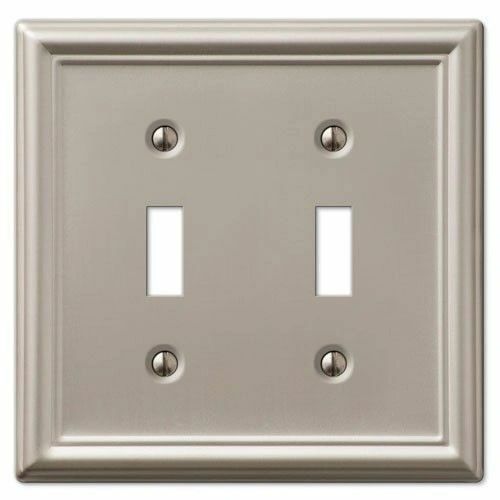 Switch Plate Outlet Cover Wall Satin Nickel Double Toggle