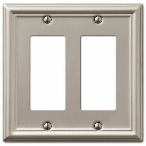 Switch Plate Outlet Cover Wall Satin Nickel Double Rocker