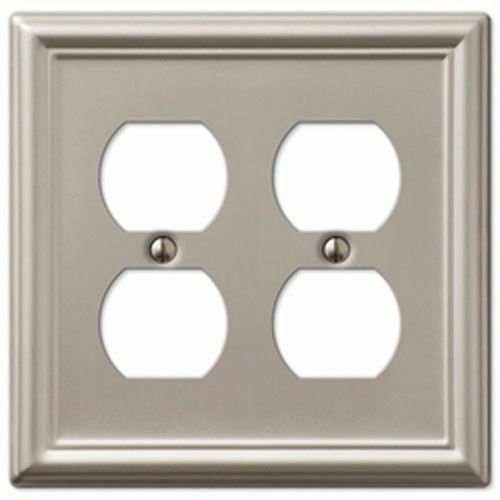Switch Plate Outlet Cover Wall Satin Nickel Double Duplex