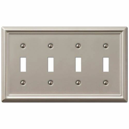 Switch Plate Outlet Cover Wall Satin Nickel Four Toggle