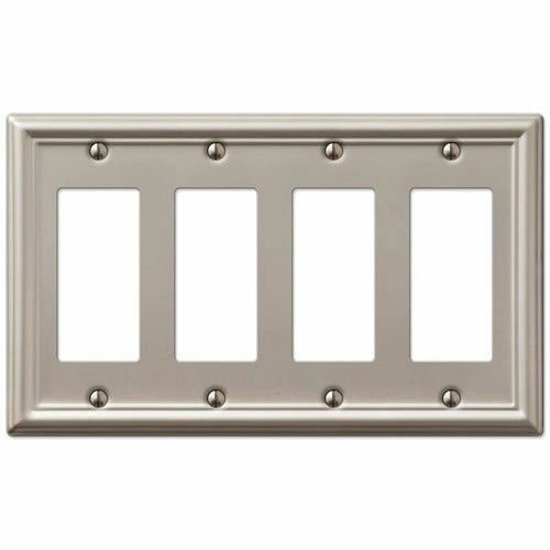 Switch Plate Outlet Cover Wall Satin Nickel Four Rocker