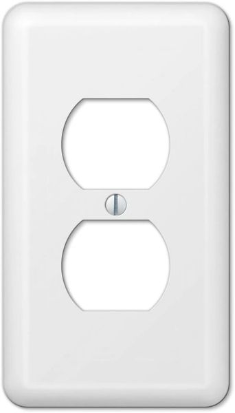 White Metal Single Duplex Switch Wall Plate Cover Enamel Finish