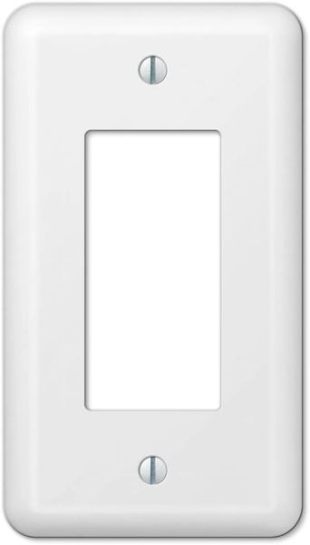 White Metal Single Rocker Switch Wall Plate Cover Enamel Finish