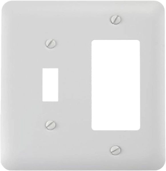 White Metal Toggle/Rocker Switch Wall Plate Cover Enamel Finish