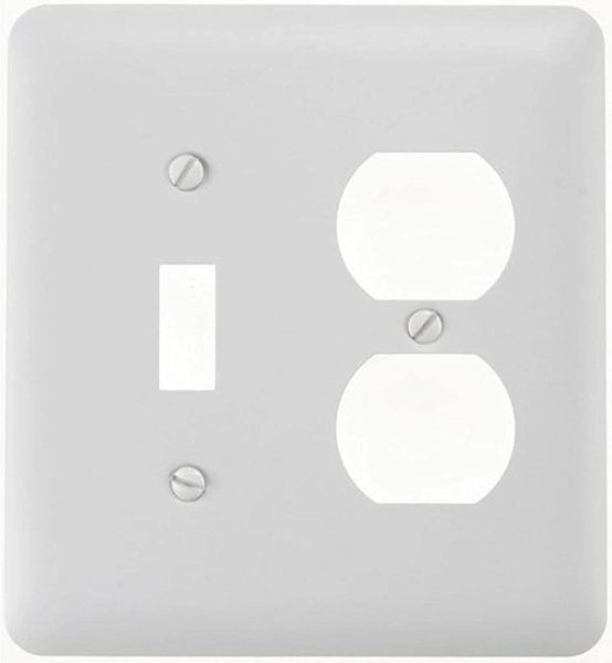White Metal Toggle/Duplex Switch Wall Plate Cover Enamel Finish