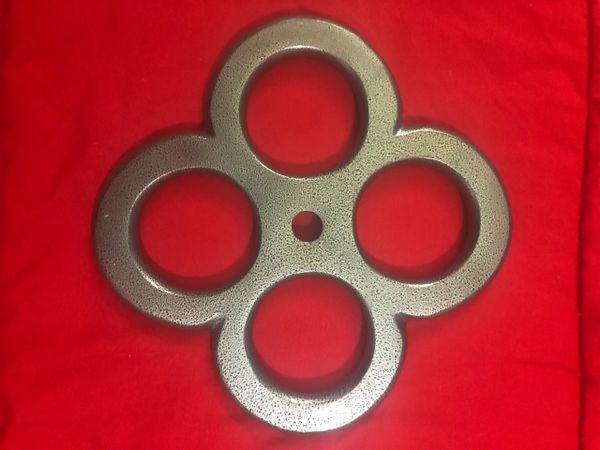Aluminum four hole powder coated grey Shibari suspension ring