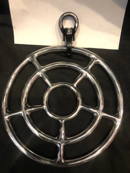 Polished Stainless steel Triple shibari suspension ring with spinner