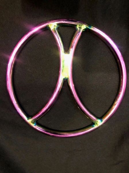 Rainbow stainless steel X shibari suspension ring