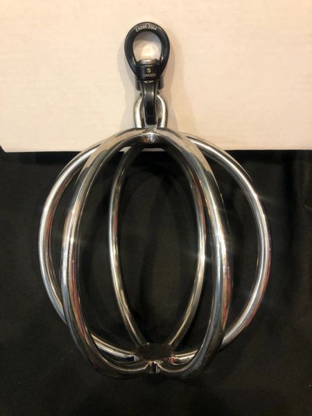 Polished Stainless steel cage shibari suspension ring with spinner