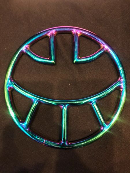 Rainbow stainless steel Smiley face shibari suspension ring