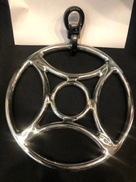Polished stainless steel Four corners shibari suspension ring with spinner