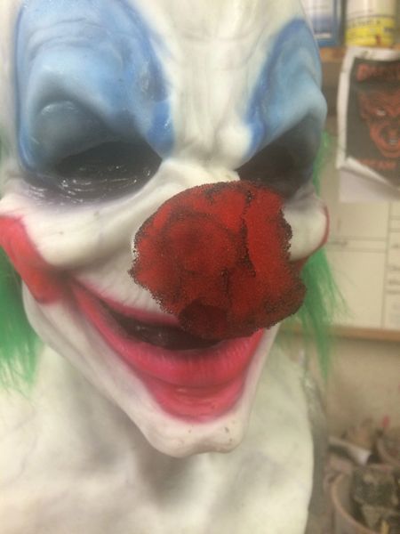 add glued on foam Clown nose- decayed