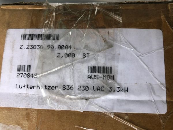 Herz Air Heater S36 Lufterhitzer 5101434 3,3kw 230 VAC NEW IN BOX! FREE ...