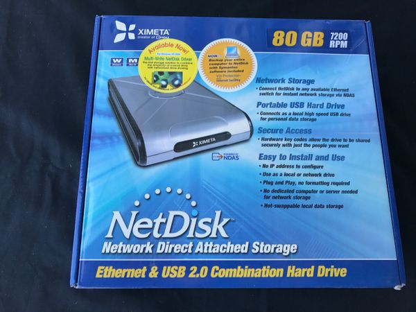 Ximeta NetDisk NDU10-80 External Hard Drive 80 GB NEW IN BOX | Far 