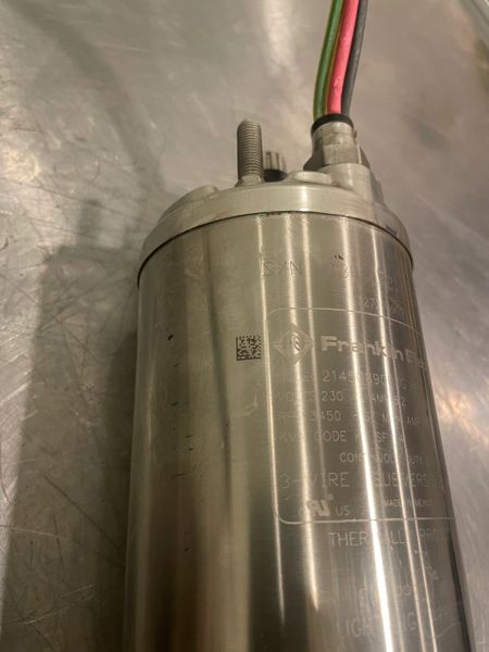 Franklin 2145089003 4” Submersible Well Pump Motor 230V 1HP 8.2A NEW ...