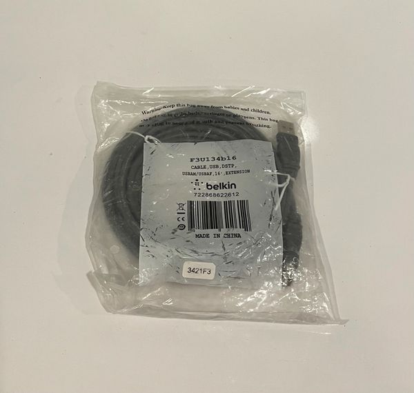 Belkin F3U134B16 USB 2.0 High Speed Extension 16' NEW! FREE SHIPPING! | Far West Product Sales