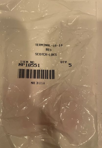 MP18551 Terminal Red IDC Tap Quick Splice Connector 5 PACK NEW! SHIPS ...