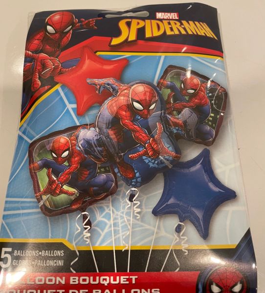 Anagram 34667 Spider-Man 5 PACK Balloon Bouquet NEW! FREE SHIPPING!