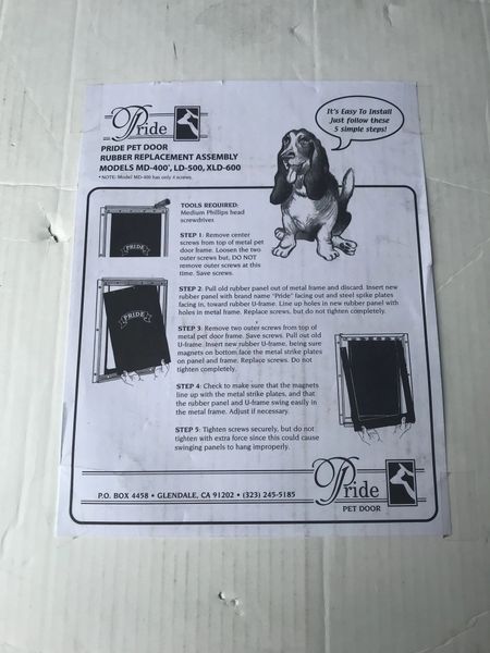 Pride Xld 600 A Xl Pet Door Replacement Flap New Far West