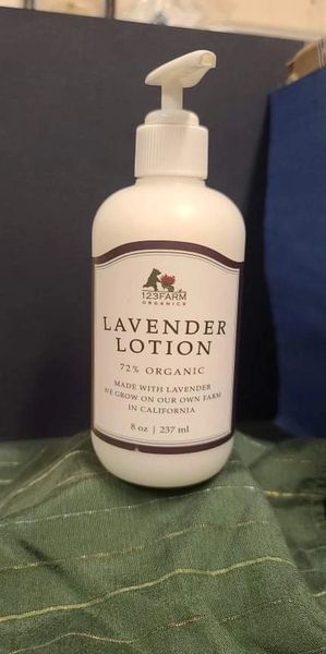 Lavender Lotion 72% organic by123Farms Organics