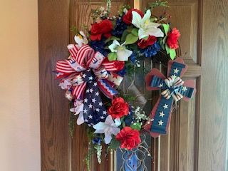 Patriotic Cross Memorial Wreath