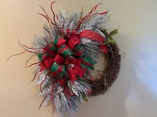 Red & Green Winter Grapevine Wreath